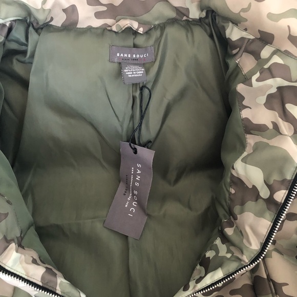 Camouflage Print Zipper Front Padded Jacket NWT - Picture 5 of 8